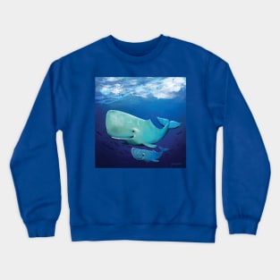 Whale mom and ki Crewneck Sweatshirt